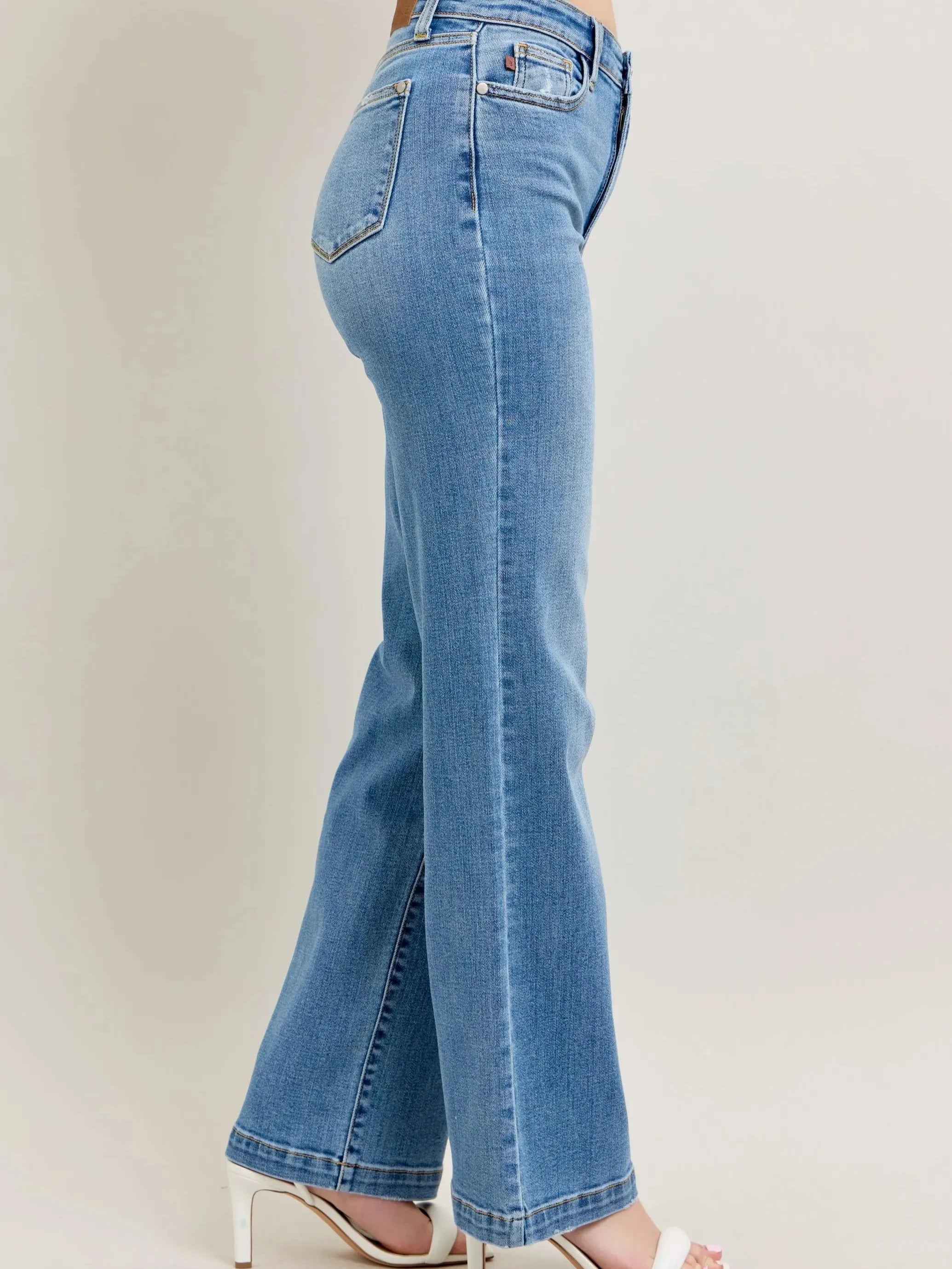 Judy Blue Classic High Rise Straight Cut Jeans-Women's Jeans-Shop Z & Joxa