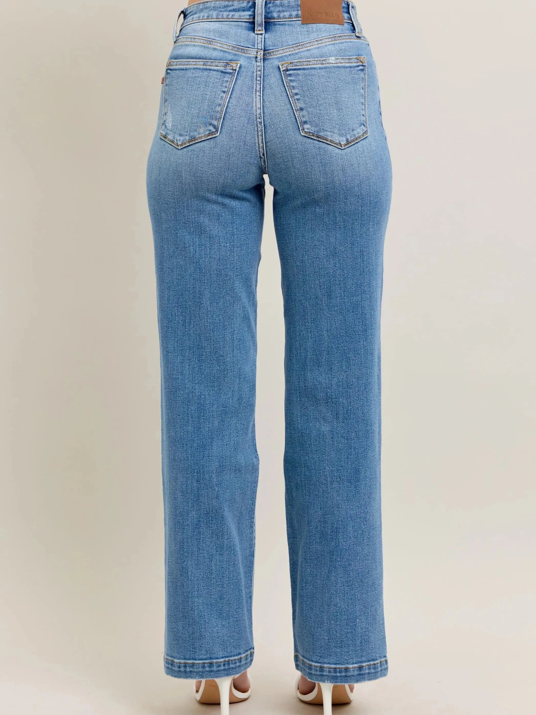 Judy Blue Classic High Rise Straight Cut Jeans-Women's Jeans-Shop Z & Joxa
