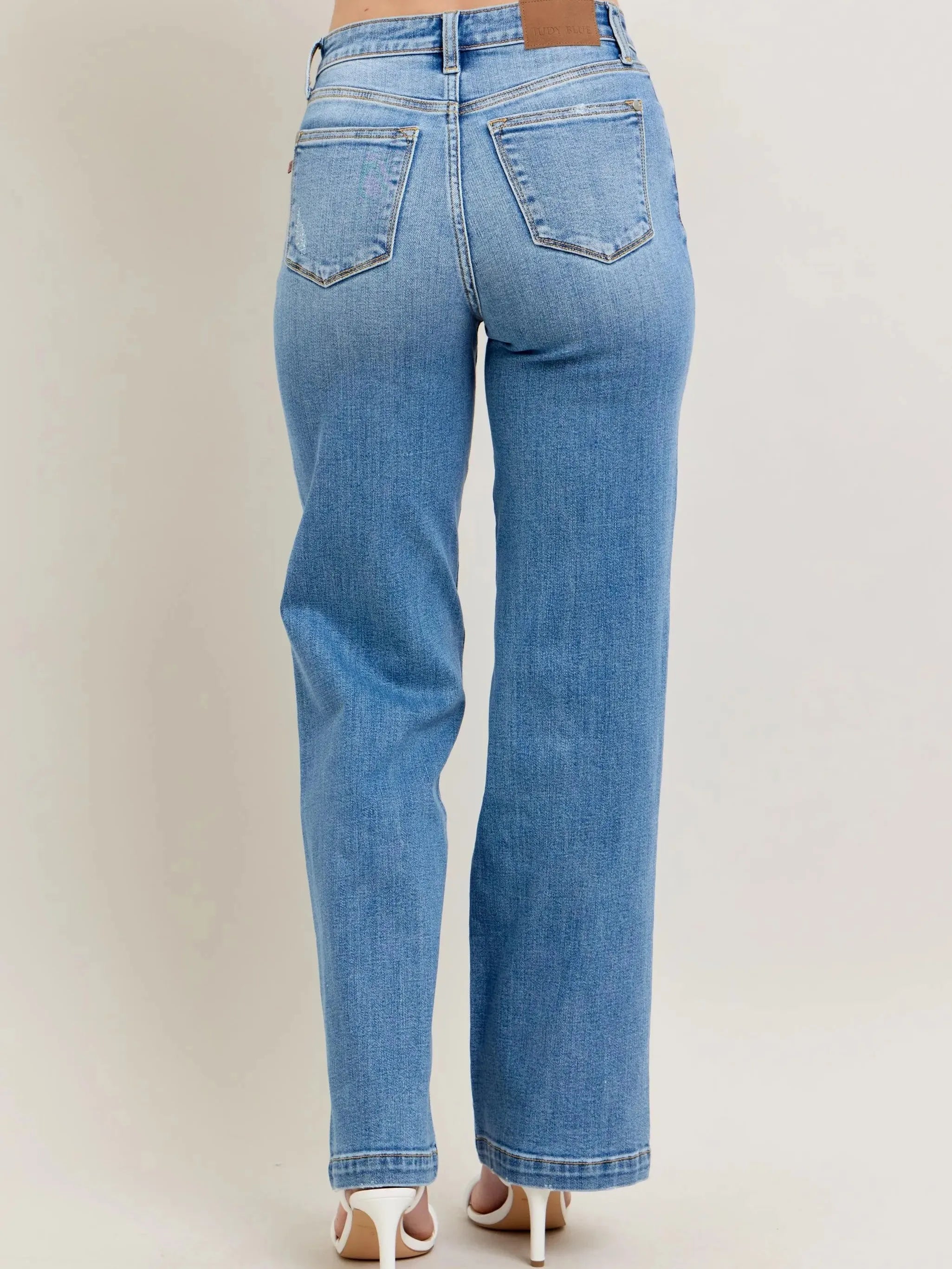 Judy Blue Classic High Rise Straight Cut Jeans-Women's Jeans-Shop Z & Joxa