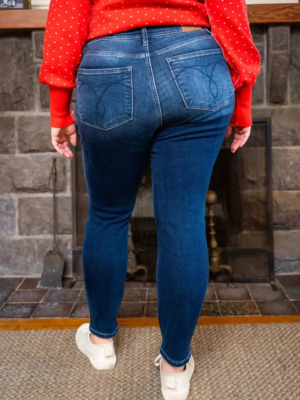 Judy Blue Cozy Curve Stone Washed Thermal Skinny Jeans-Women's Jeans-Shop Z & Joxa