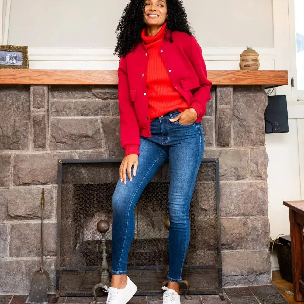 Judy Blue Cozy Curve Stone Washed Thermal Skinny Jeans-Women's Jeans-Shop Z & Joxa