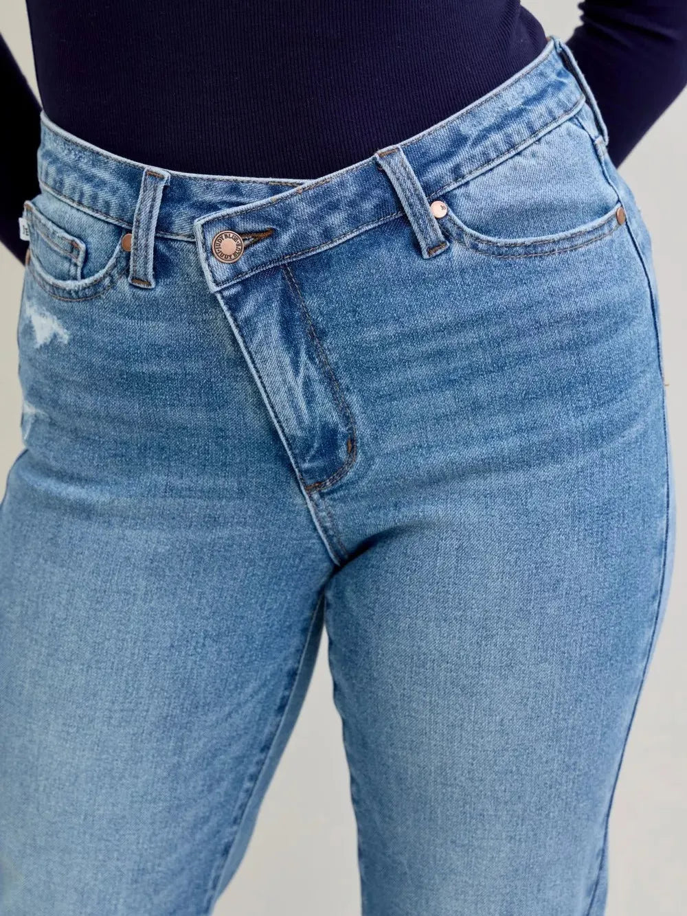 Judy Blue Criss and Kiss Highrise Criss-cross Boyfriend Jeans-Women's Jeans-Shop Z & Joxa