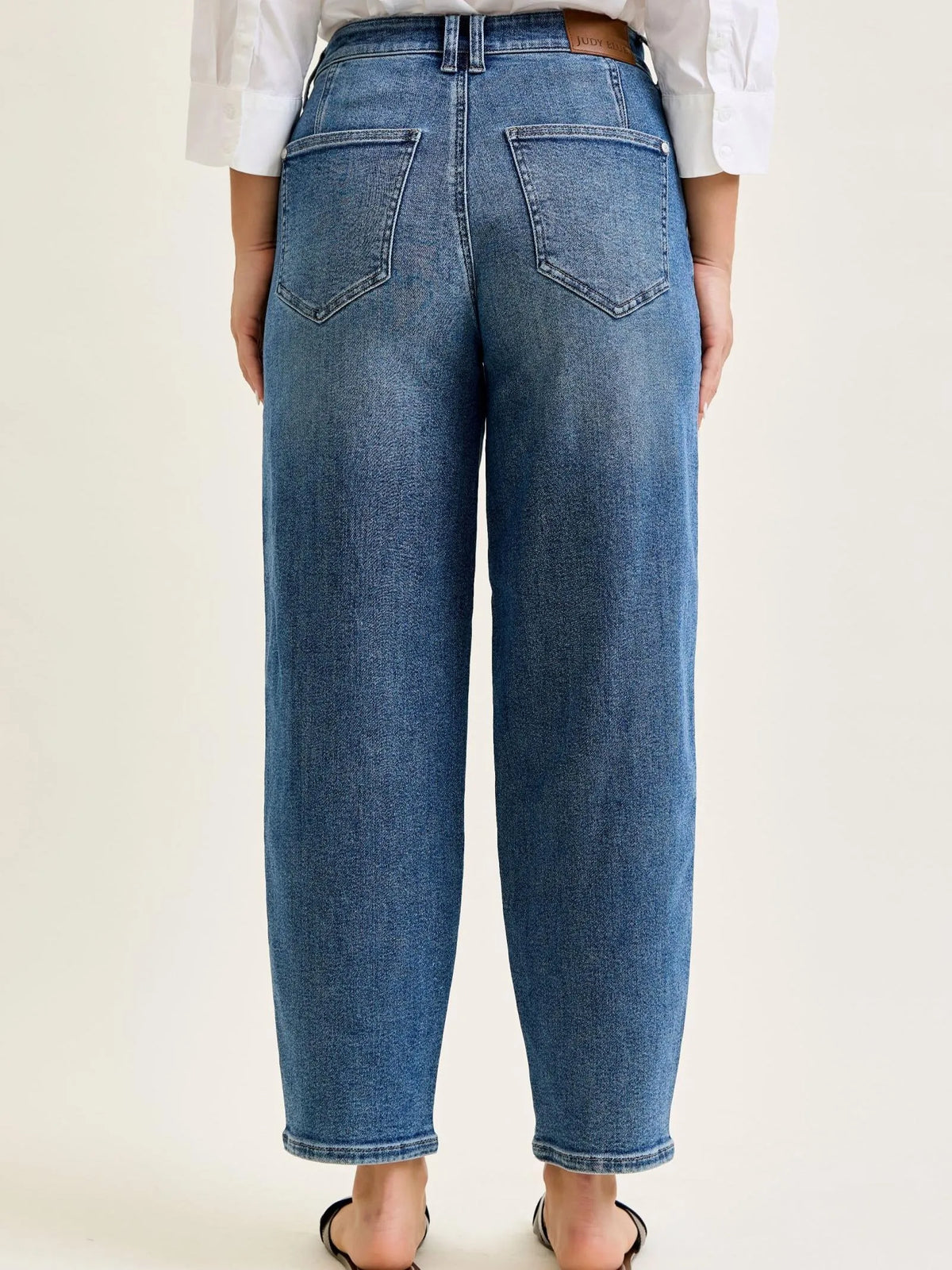 Judy Blue Curve Your Enthusiasm Rigid Magic Barrel Leg Jeans-Women's Jeans-Shop Z & Joxa