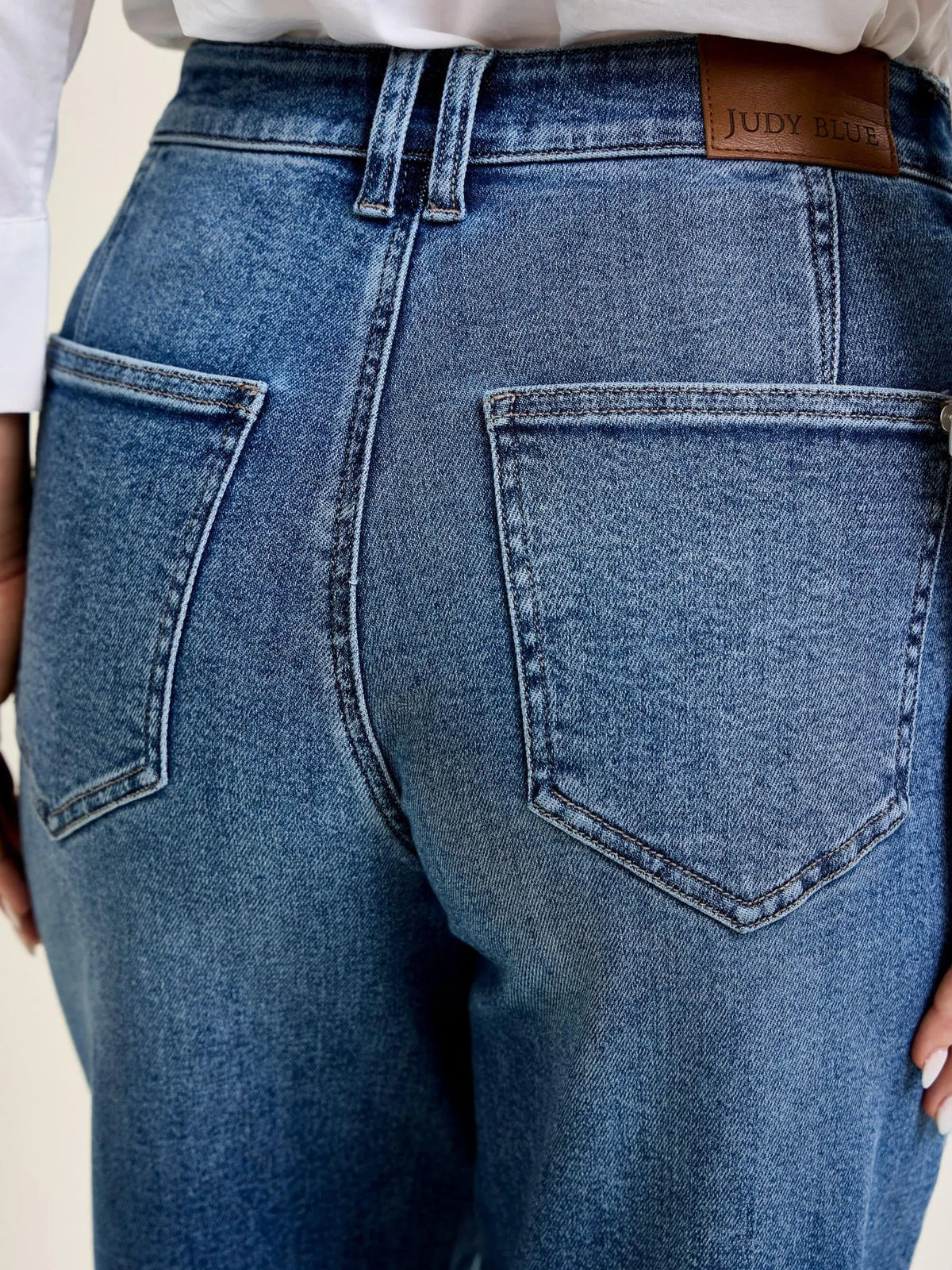 Judy Blue Curve Your Enthusiasm Rigid Magic Barrel Leg Jeans-Women's Jeans-Shop Z & Joxa