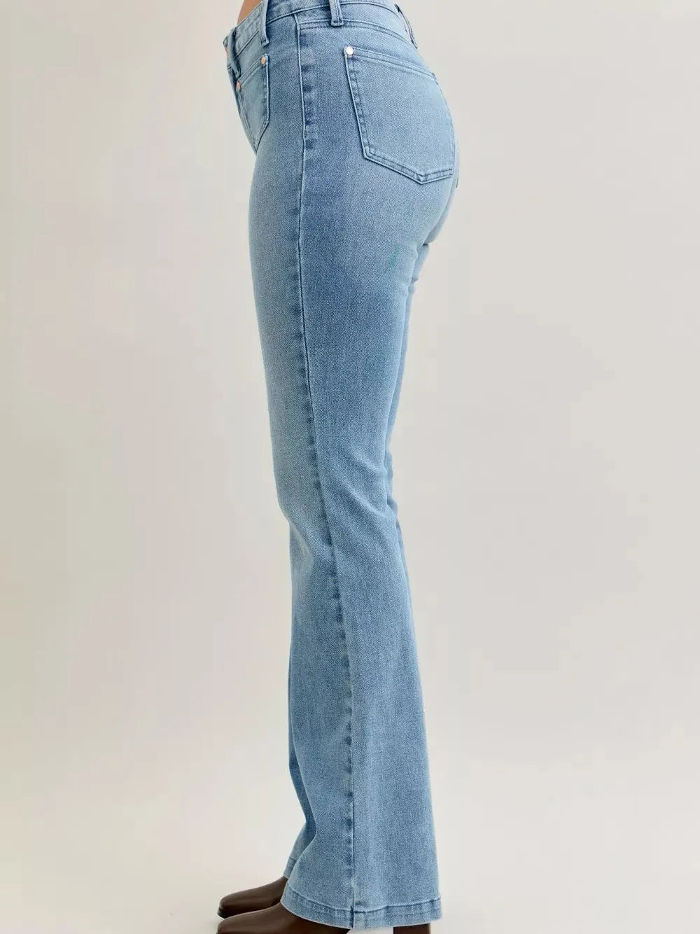 Judy Blue Denim Darling Mid Rise Bootcut Front Pocket Jeans-Women's Jeans-Shop Z & Joxa