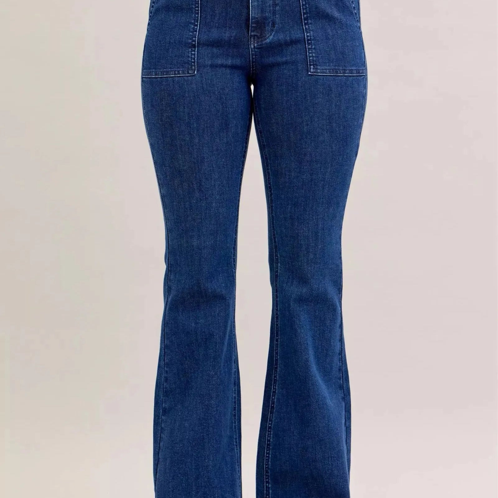 Judy Blue Falling for Flare Highrise Patch Pocket Flare Jeans-Women's Jeans-Shop Z & Joxa