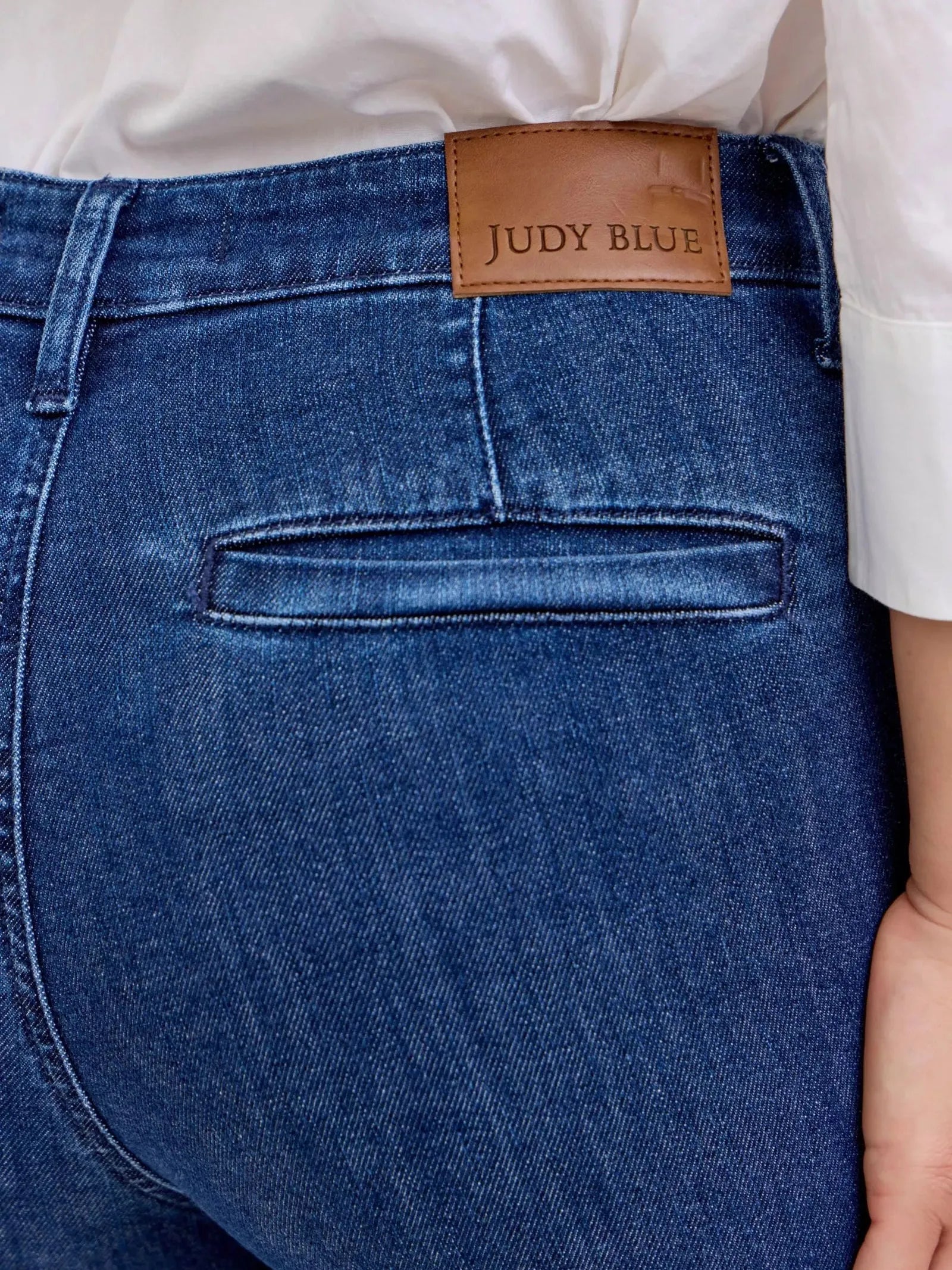 Judy Blue Falling for Flare Highrise Patch Pocket Flare Jeans-Women's Jeans-Shop Z & Joxa