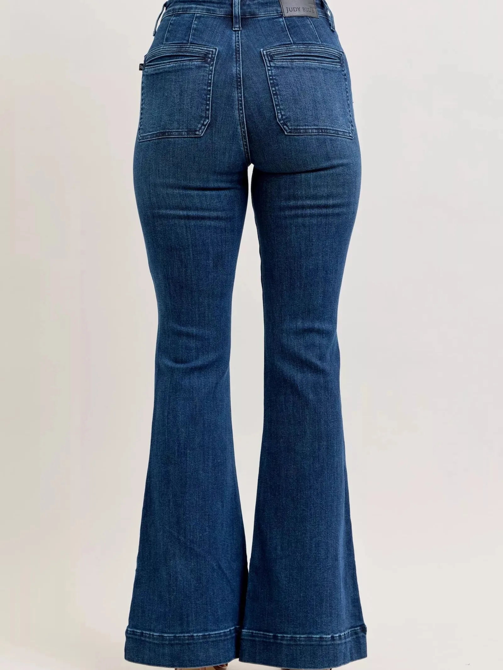 Judy Blue Flare Forward Highrise Flare Jeans with Front Pockets-Women's Jeans-Shop Z & Joxa