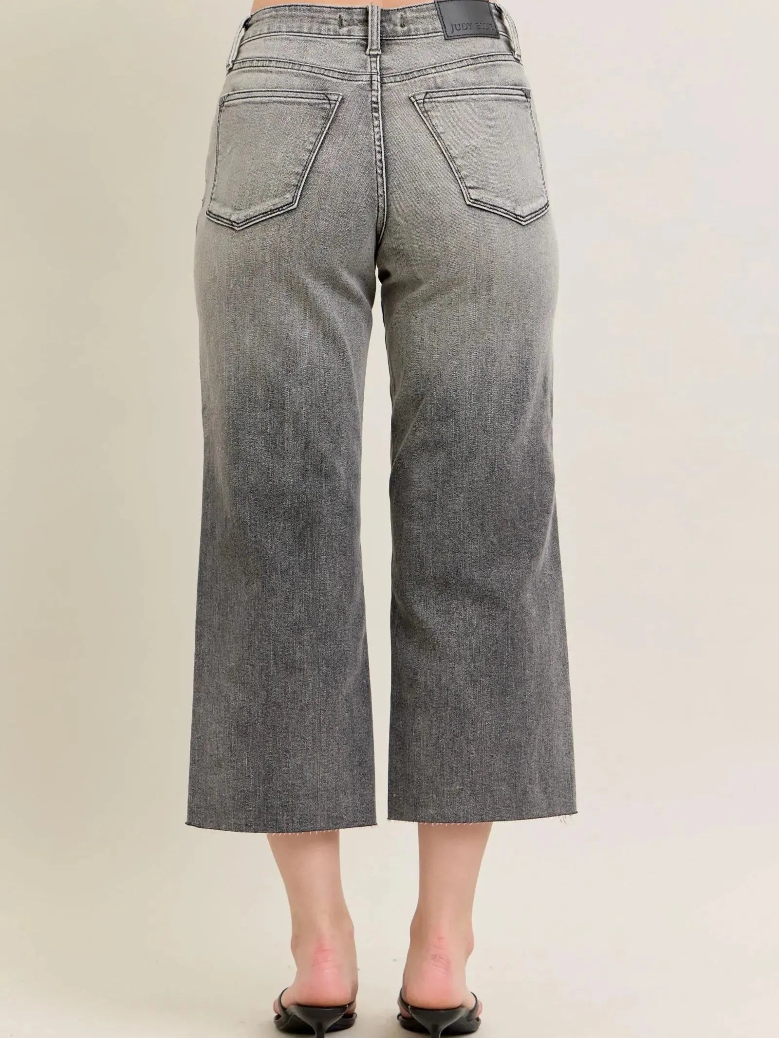 Judy Blue Keep It Cool Wide Leg High Rise Crop Jeans-Women's Jeans-Shop Z & Joxa