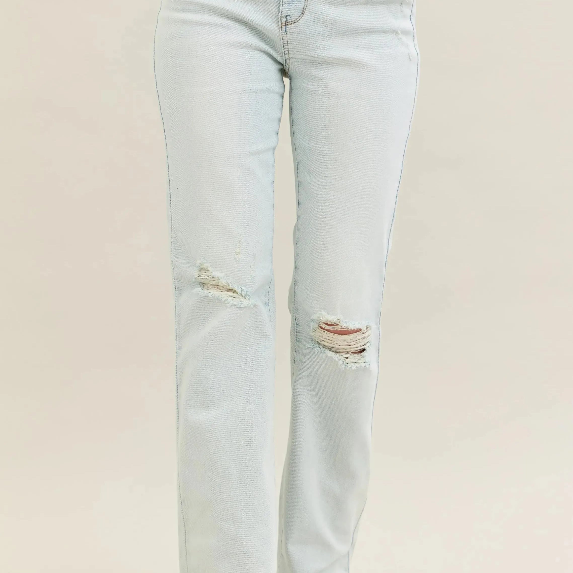 Judy Blue Lighthearted Distressed Frayed Hem Bootcut Jeans-Women's Jeans-Shop Z & Joxa