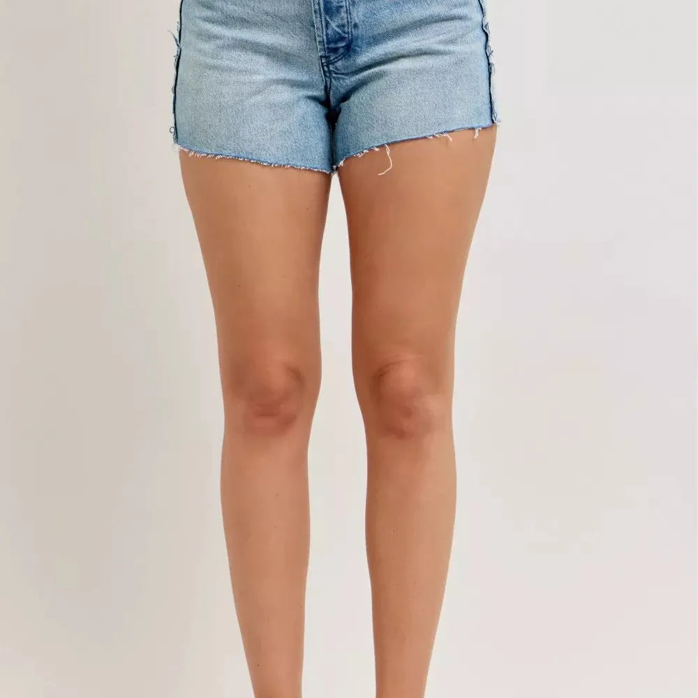 Judy Blue Magic Edge Cut Off Denim Shorts with Raw Side Seams-Women's Shorts-Shop Z & Joxa