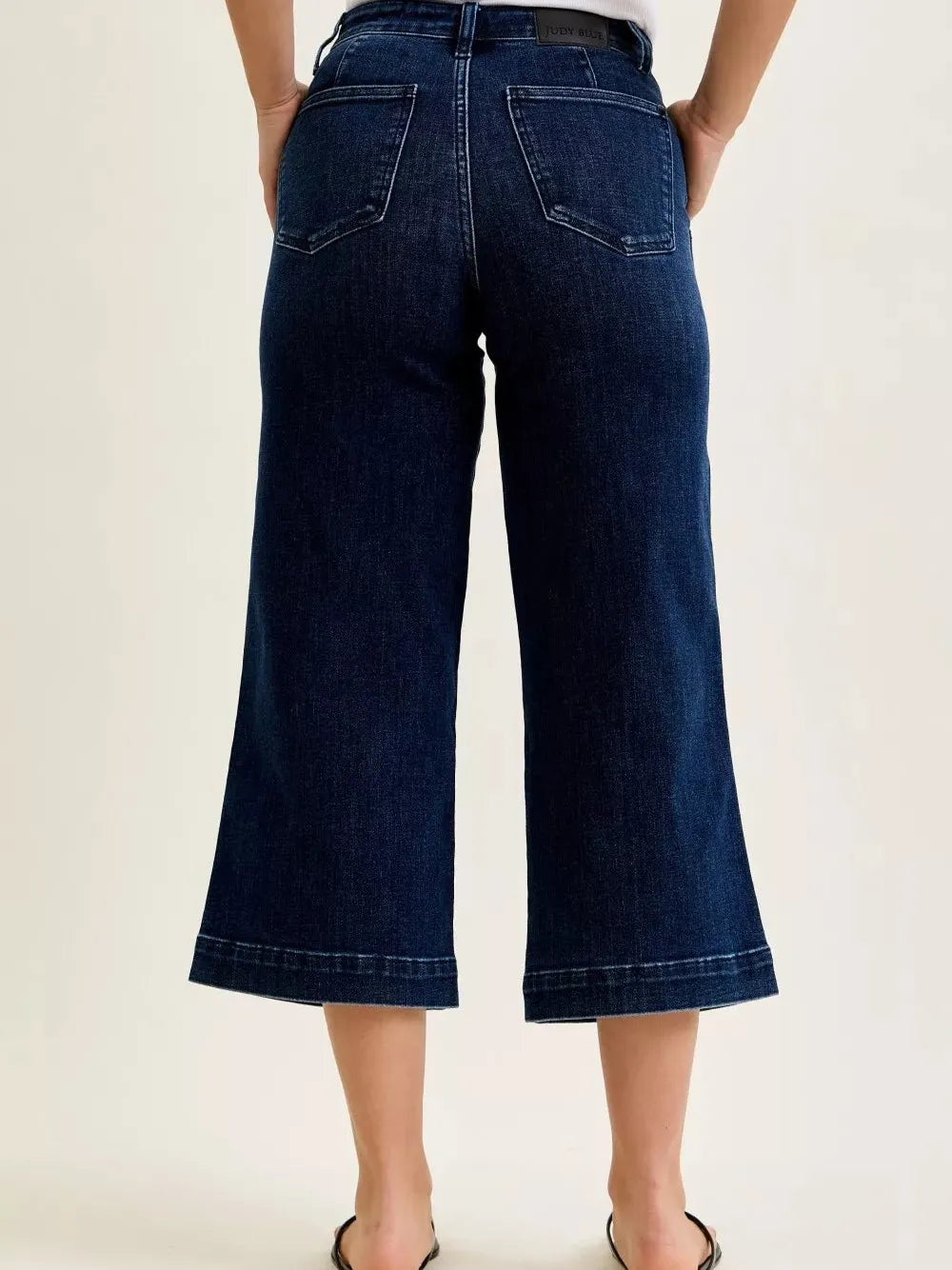 Judy Blue Midnight Blue High Rise Wide Leg Ankle Jeans-Women's Jeans-Shop Z & Joxa