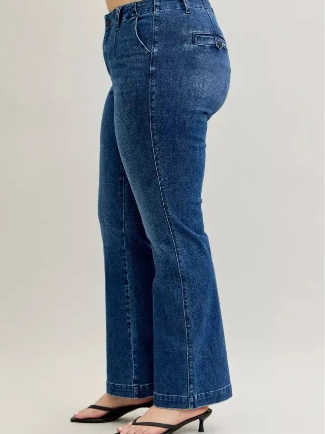 Judy Blue Moonlight Glide Midrise Welt Pocket Bootcut Jeans-Women's Jeans-Shop Z & Joxa