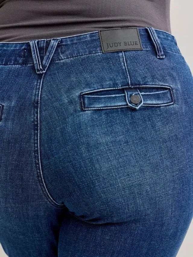 Judy Blue Moonlight Glide Midrise Welt Pocket Bootcut Jeans-Women's Jeans-Shop Z & Joxa