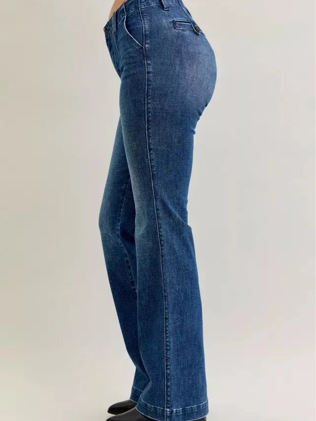 Judy Blue Moonlight Glide Midrise Welt Pocket Bootcut Jeans-Women's Jeans-Shop Z & Joxa