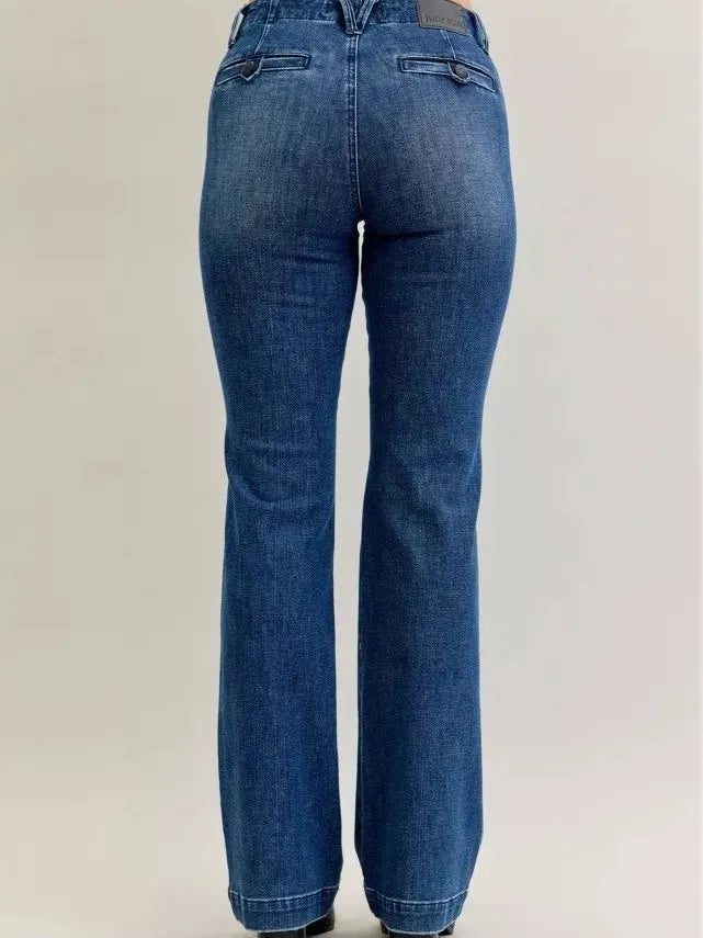Judy Blue Moonlight Glide Midrise Welt Pocket Bootcut Jeans-Women's Jeans-Shop Z & Joxa