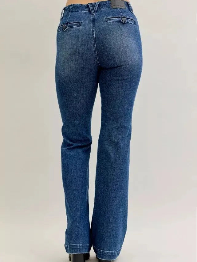 Judy Blue Moonlight Glide Midrise Welt Pocket Bootcut Jeans-Women's Jeans-Shop Z & Joxa