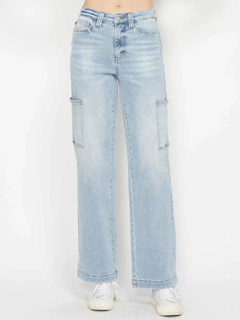 Judy Blue Pocket Full of Charm High Rise Straight Cargo Jeans-Women's Jeans-Shop Z & Joxa