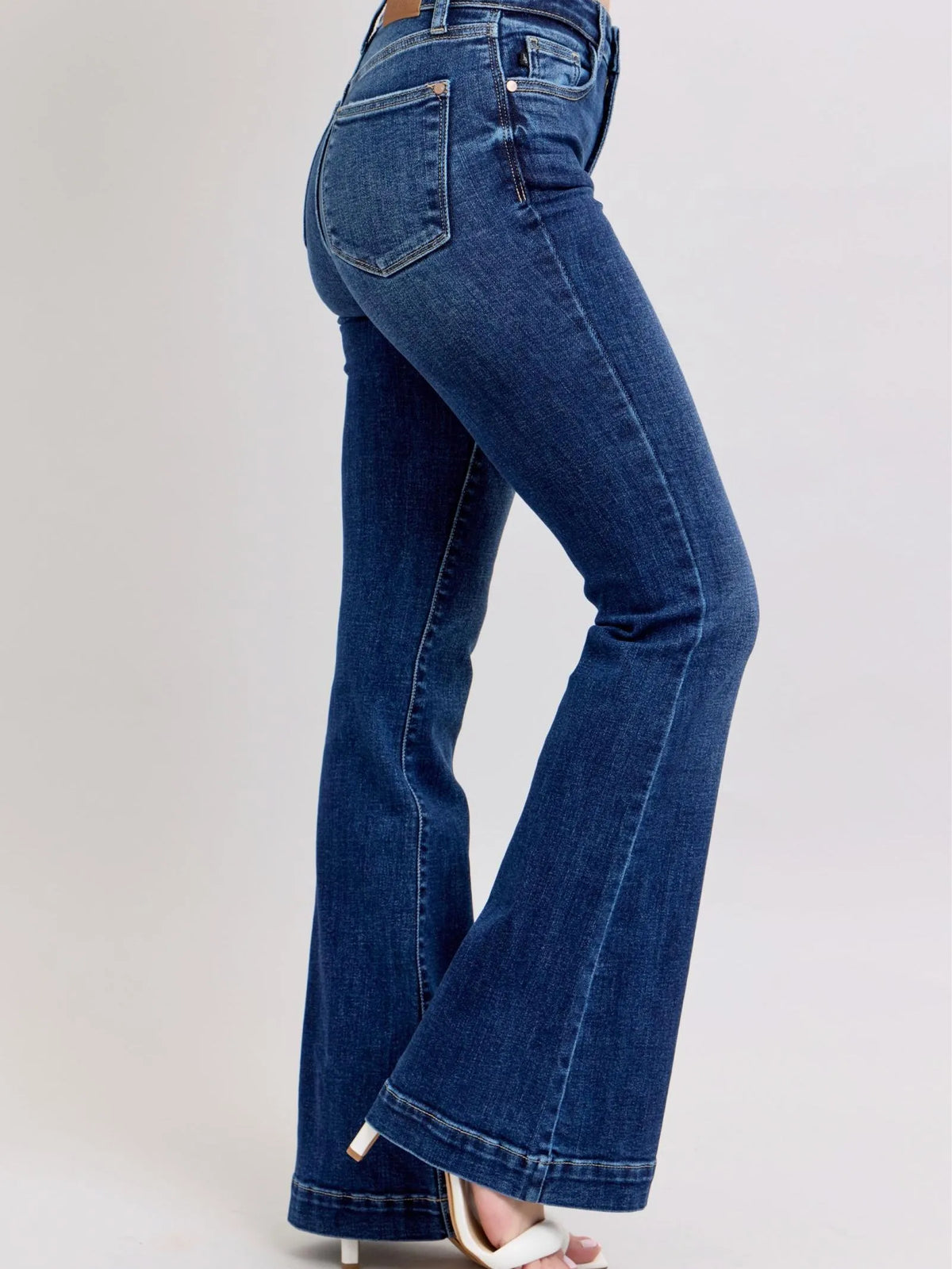 Judy Blue Retro Chic High-Rise Flare Jeans in Dark Wash-Denim-Shop Z & Joxa