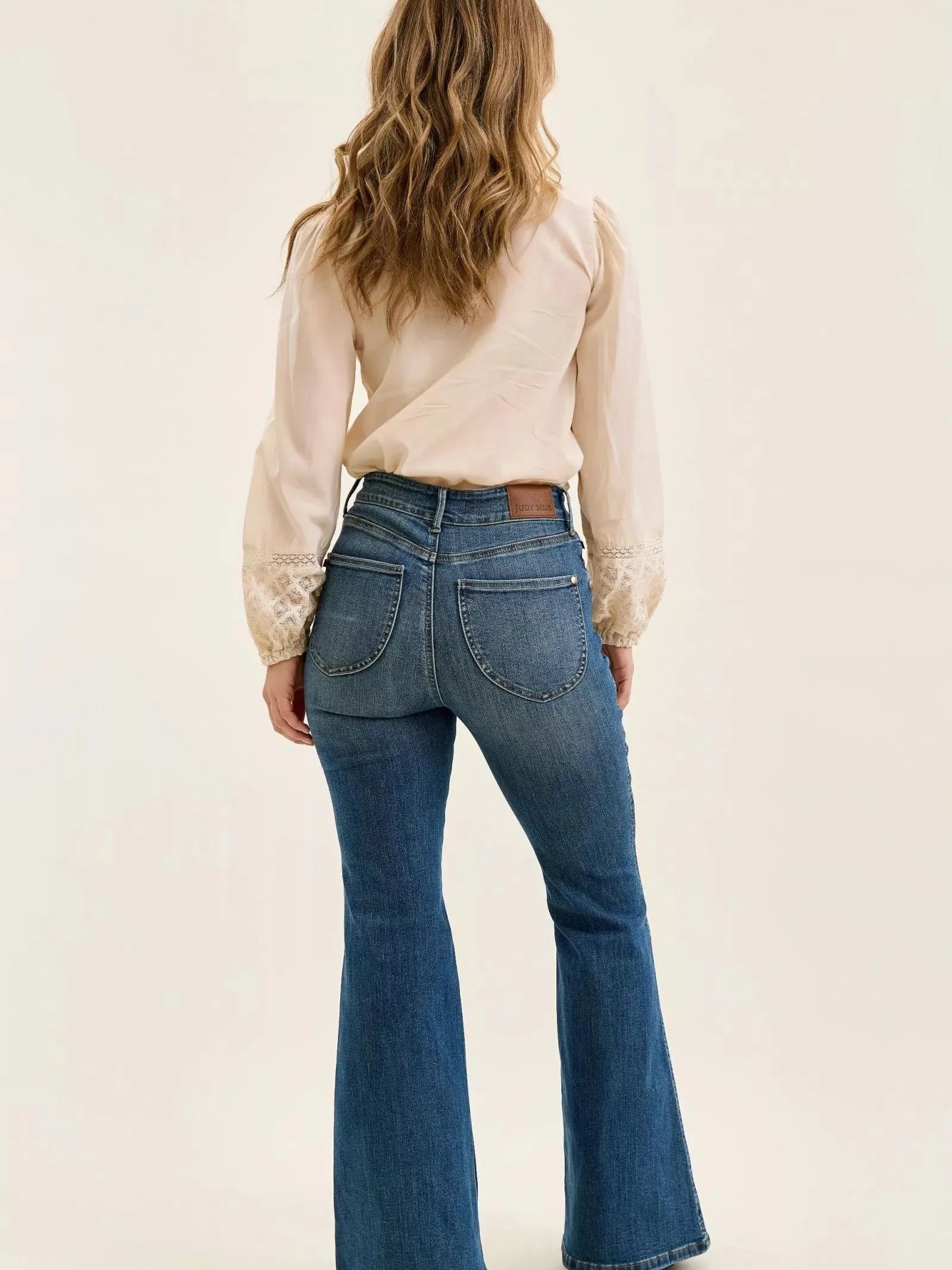 Judy Blue Retro Revival Double Button Tummy Control Flare Jeans-Women's Jeans-Shop Z & Joxa