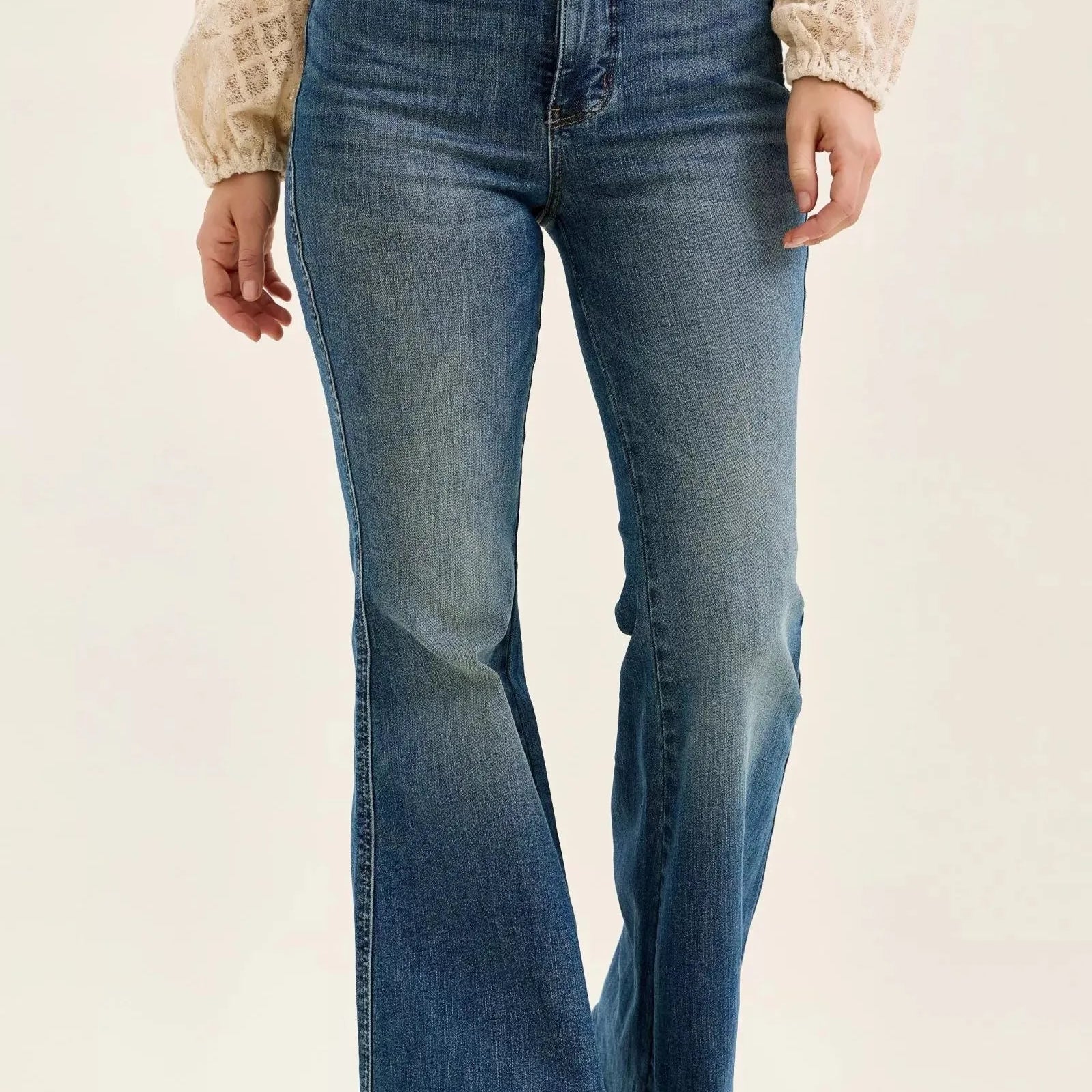 Judy Blue Retro Revival Double Button Tummy Control Flare Jeans-Women's Jeans-Shop Z & Joxa