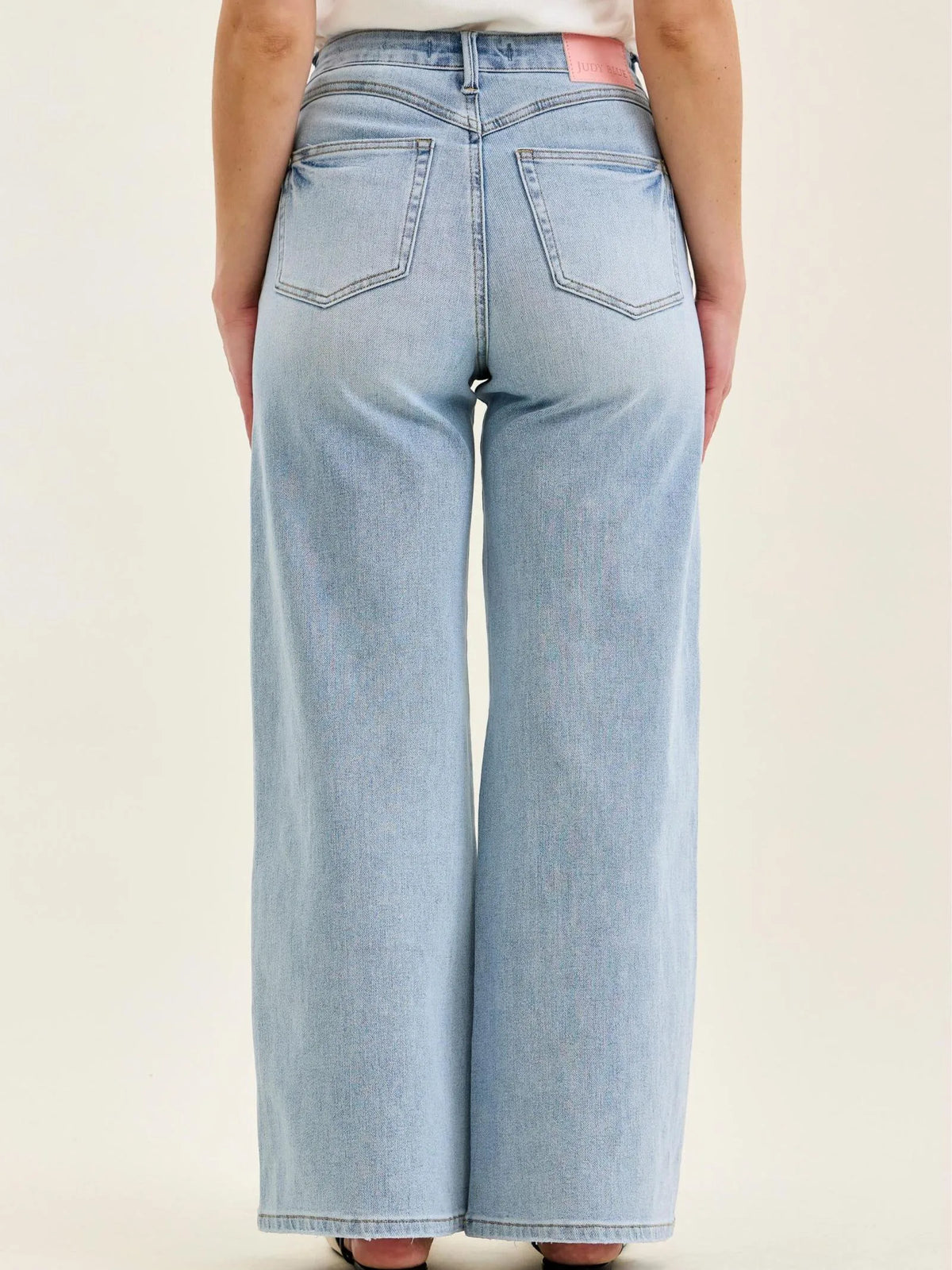 Judy Blue Short and Sweet Highrise Tummy Control Wide Leg Retro Jeans-Women's Jeans-Shop Z & Joxa