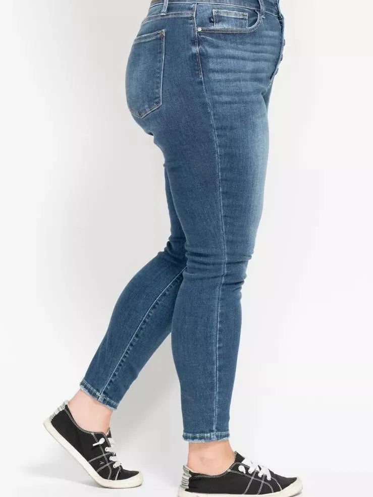 Judy Blue Skyline Chic Highrise Button Fly Skinny Jeans-Women's Jeans-Shop Z & Joxa