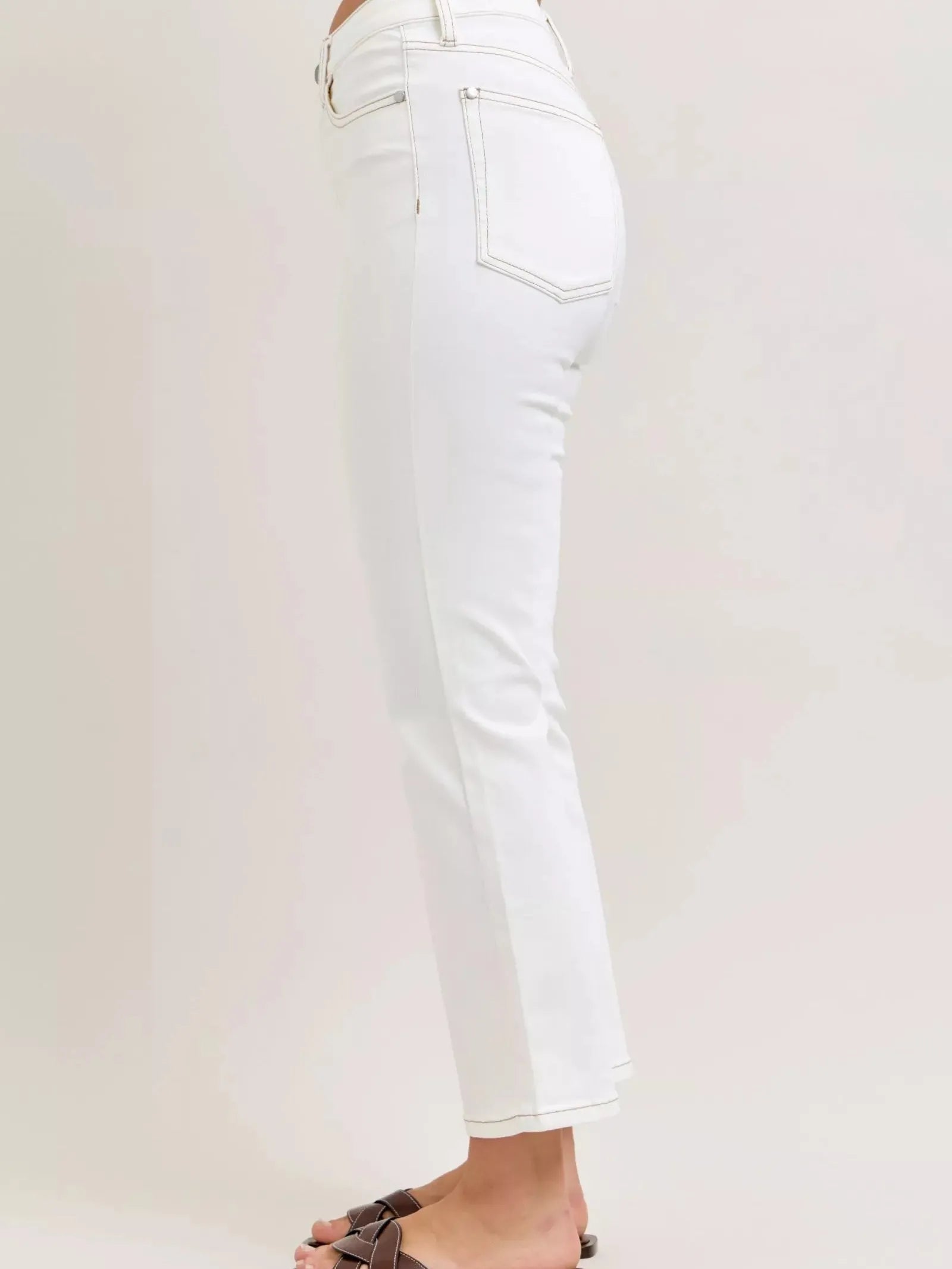 Judy Blue Stitch & Switch Contrast Stitching Crop Flare Jeans-Women's Jeans-Shop Z & Joxa