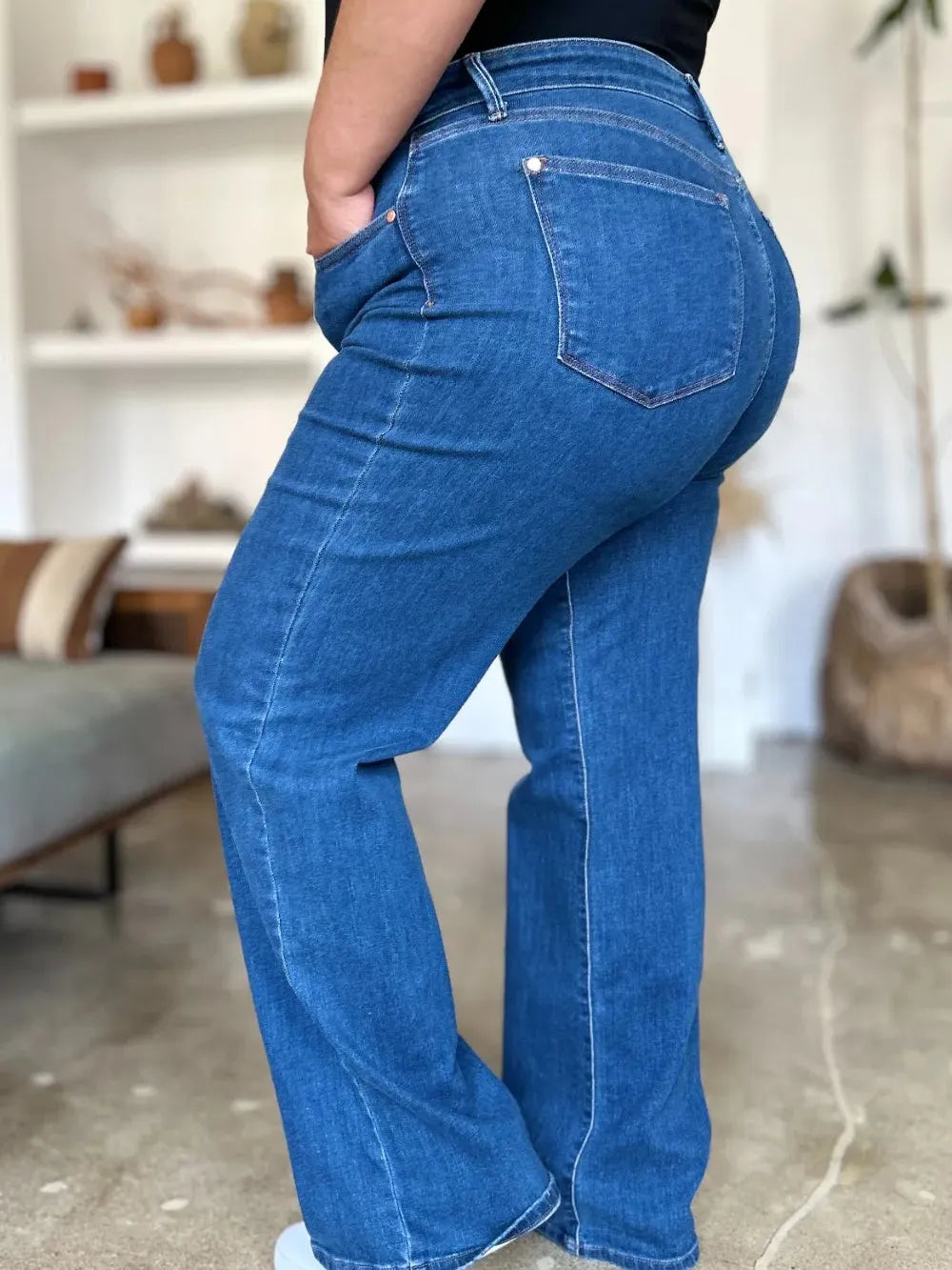 Judy Blue Stone Chic High Rise Straight Cut Jeans-Women's Jeans-Shop Z & Joxa