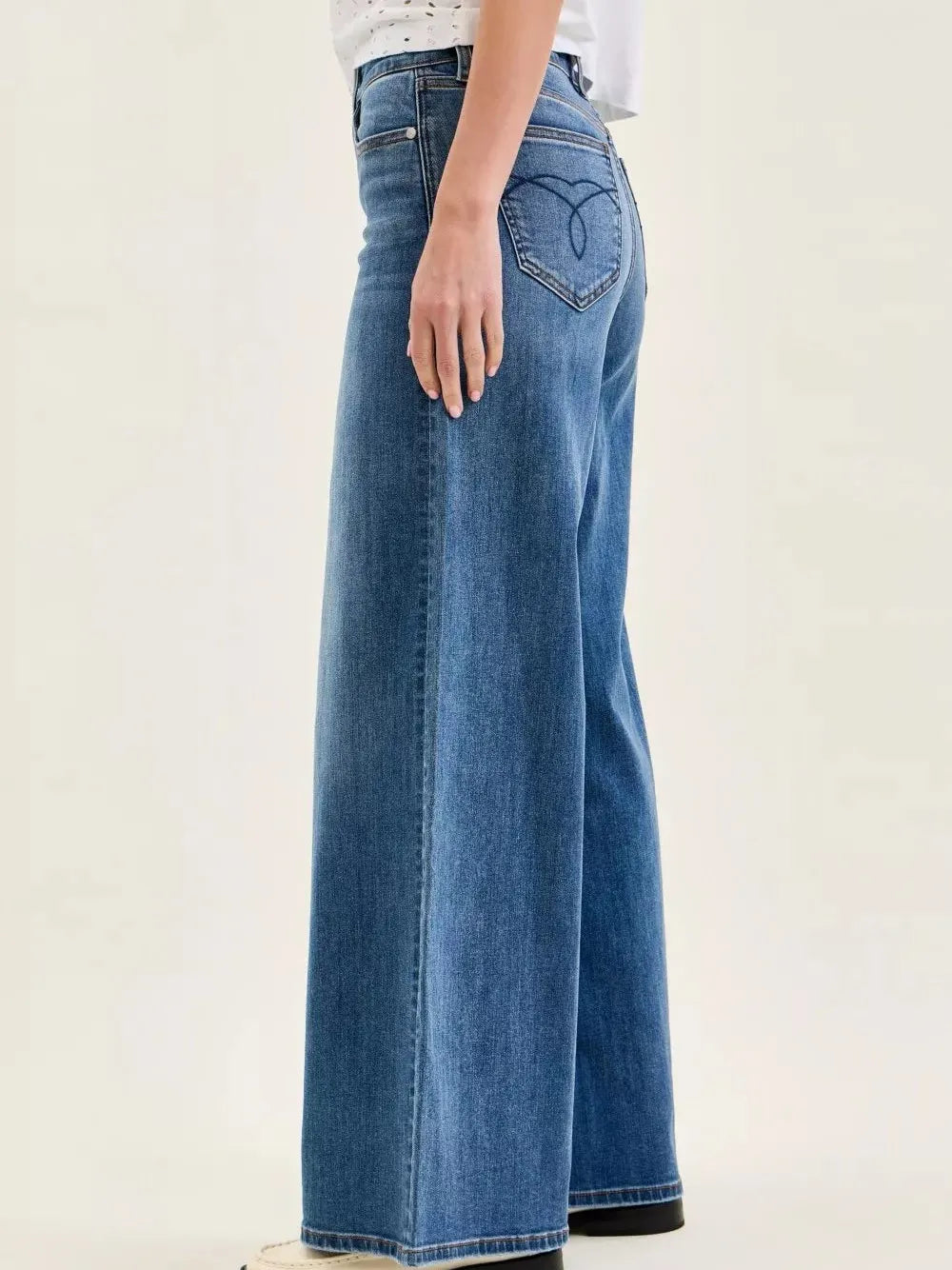 Judy Blue Stone Flow High Rise Palazzo Jeans-Women's Jeans-Shop Z & Joxa