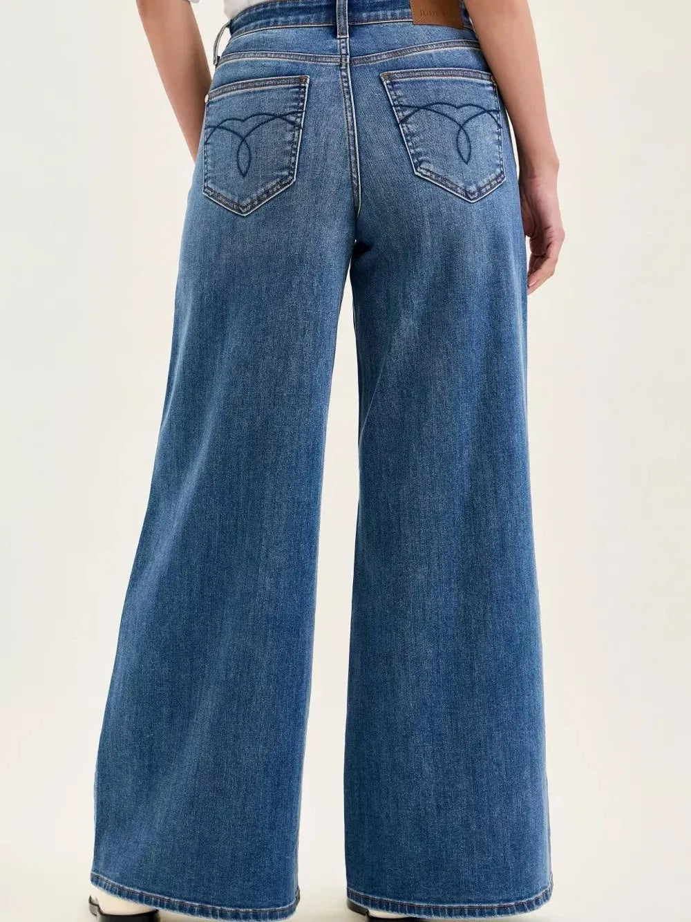 Judy Blue Stone Flow High Rise Palazzo Jeans-Women's Jeans-Shop Z & Joxa