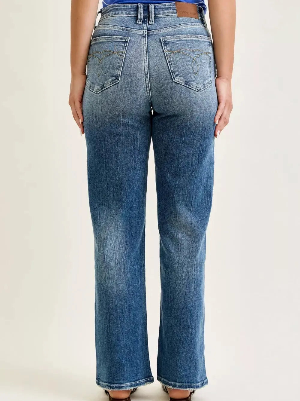 Judy Blue Throwback Mid Rise Retro Straight Cut Jeans-Women's Jeans-Shop Z & Joxa