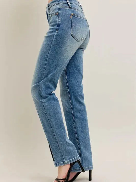 Judy Blue Vintage Edge Highrise Front Seam & Slit Jeans-Women's Jeans-Shop Z & Joxa