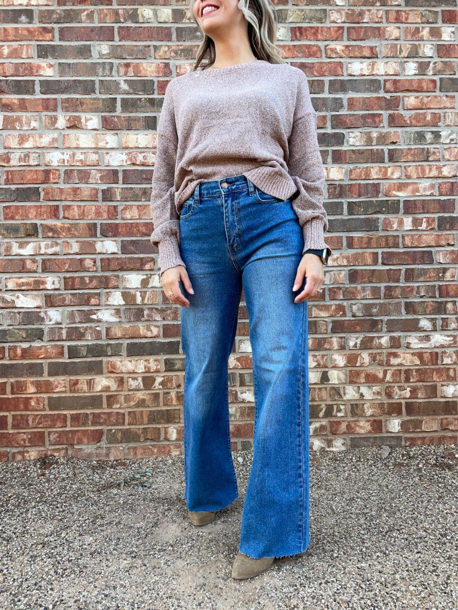 Just Add Shimmer Metallic Mauve Knit Sweater-Women's Shirts & Tops-Shop Z & Joxa