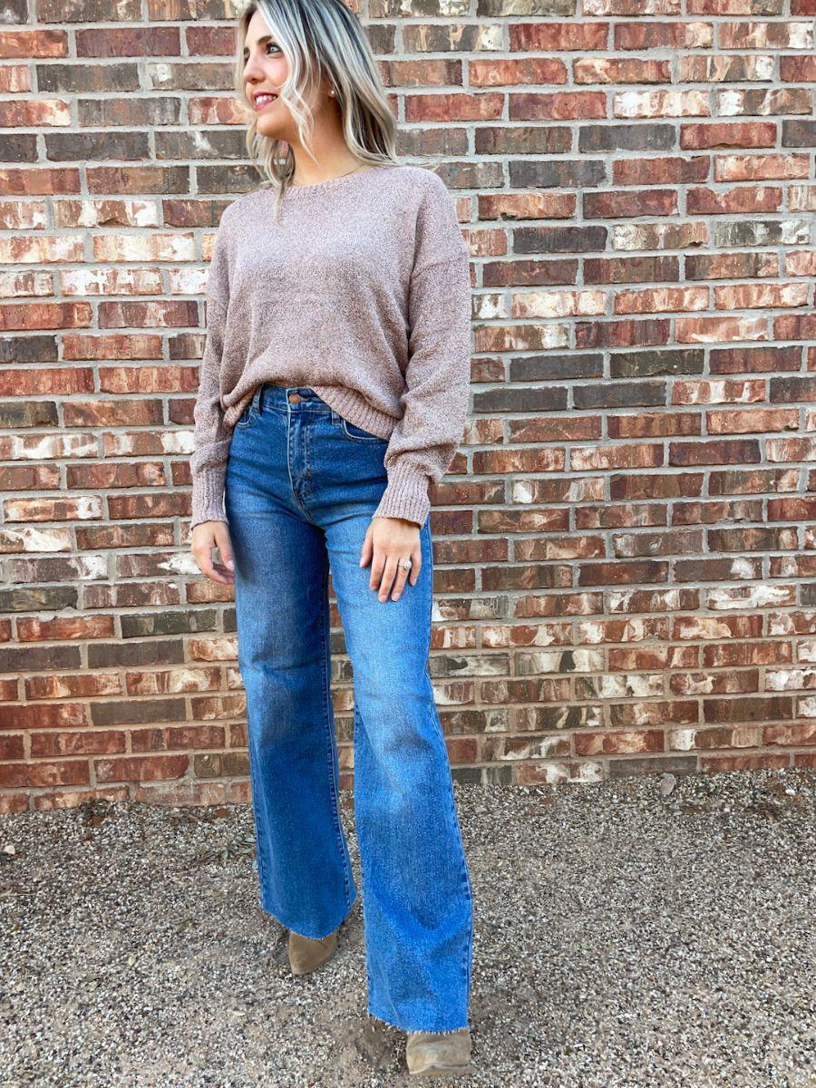 Just Add Shimmer Metallic Mauve Knit Sweater-Women's Shirts & Tops-Shop Z & Joxa