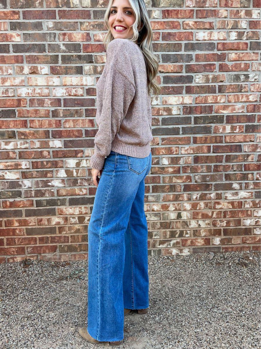 Just Add Shimmer Metallic Mauve Knit Sweater-Women's Shirts & Tops-Shop Z & Joxa