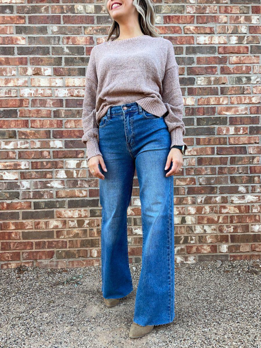 Just Add Shimmer Metallic Mauve Knit Sweater-Women's Shirts & Tops-Shop Z & Joxa