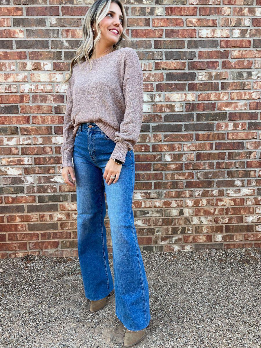 Just Add Shimmer Metallic Mauve Knit Sweater-Women's Shirts & Tops-Shop Z & Joxa