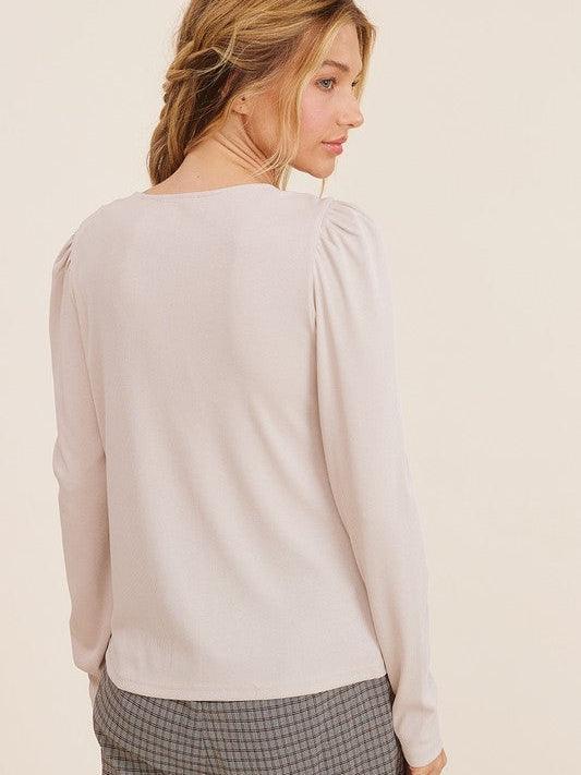 Just The Cutest Front Tie Ribbed Top-Women's Shirts & Tops-Shop Z & Joxa