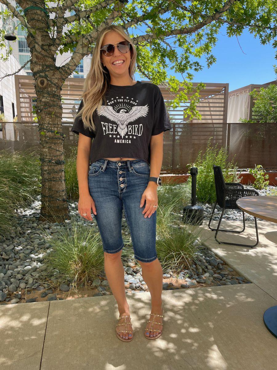 Kancan When in Doubt Bermuda Jean Shorts-Women's Clothing-Shop Z & Joxa