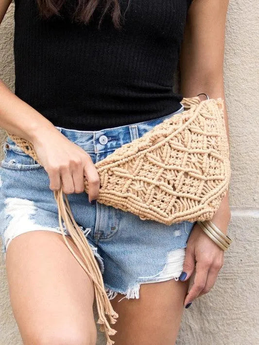 Knot Your Average Day Woven Macrame Sling Bag-Women's Accessories-Shop Z & Joxa