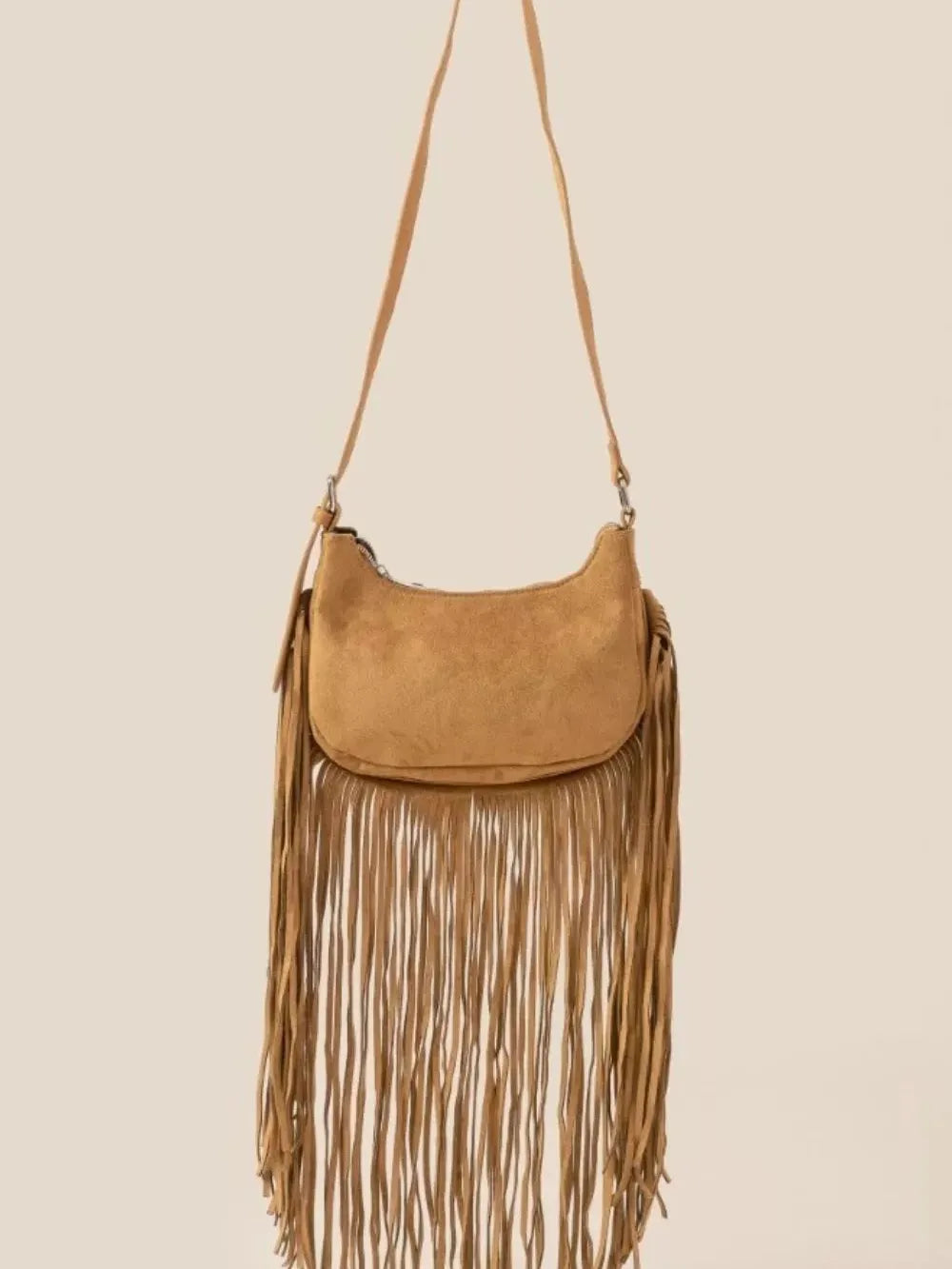 LA Fame Desert Dance Suede Fringe Crossbody Bag-Women's Accessories-Shop Z & Joxa