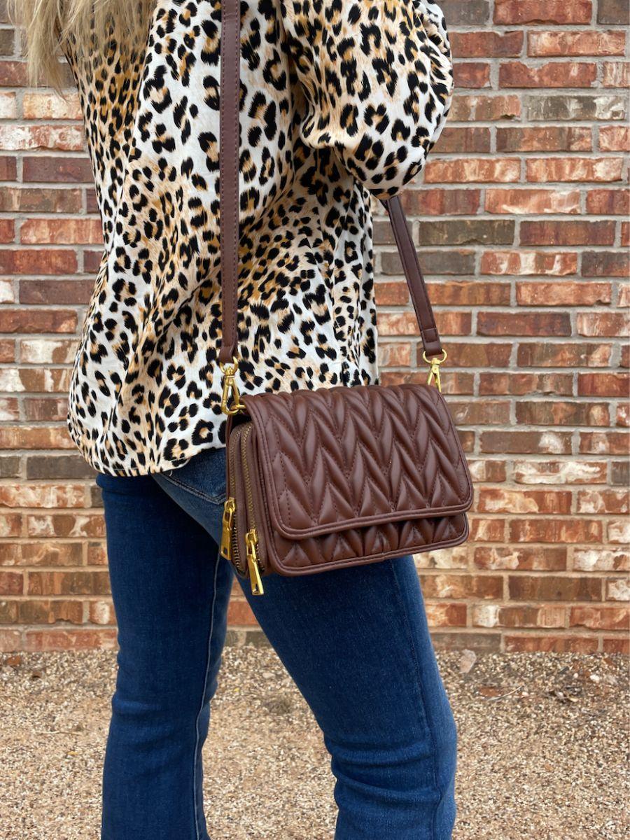 Life Happens Chocolate Helps Crossbody Bag-Women's Accessories-Shop Z & Joxa