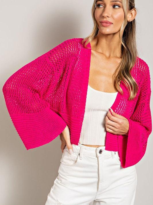 Life Isn't Perfect, But My Cardigan Is Wide Sleeve Cropped Cardigan