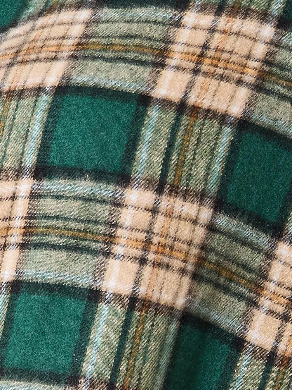 Mandy Forest Plaid Collared Neck Long Sleeve Long Shirt-Women's Shirts & Tops-Shop Z & Joxa