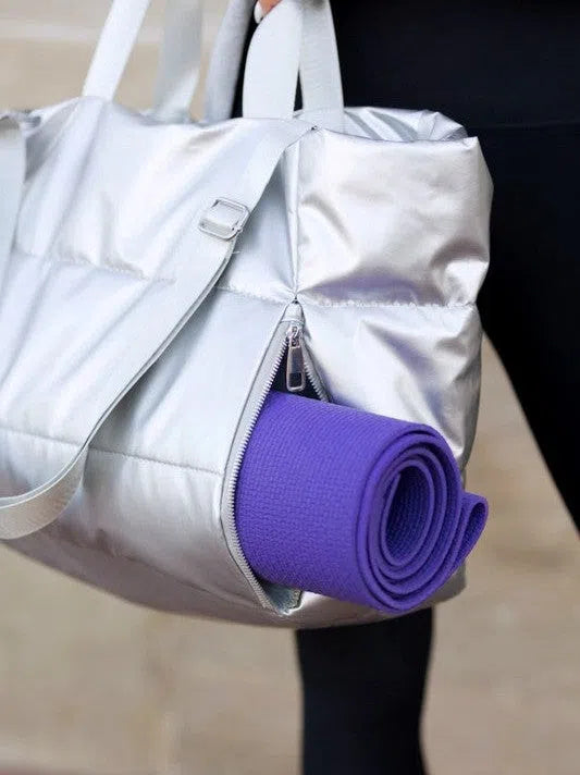 Metallic Dream Puffer Tote Bag-Women's Accessories-Shop Z & Joxa