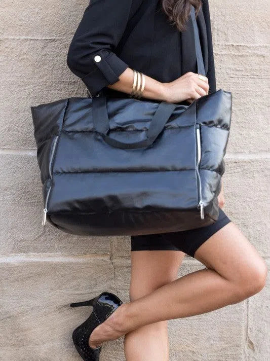 Metallic Dream Puffer Tote Bag-Women's Accessories-Shop Z & Joxa