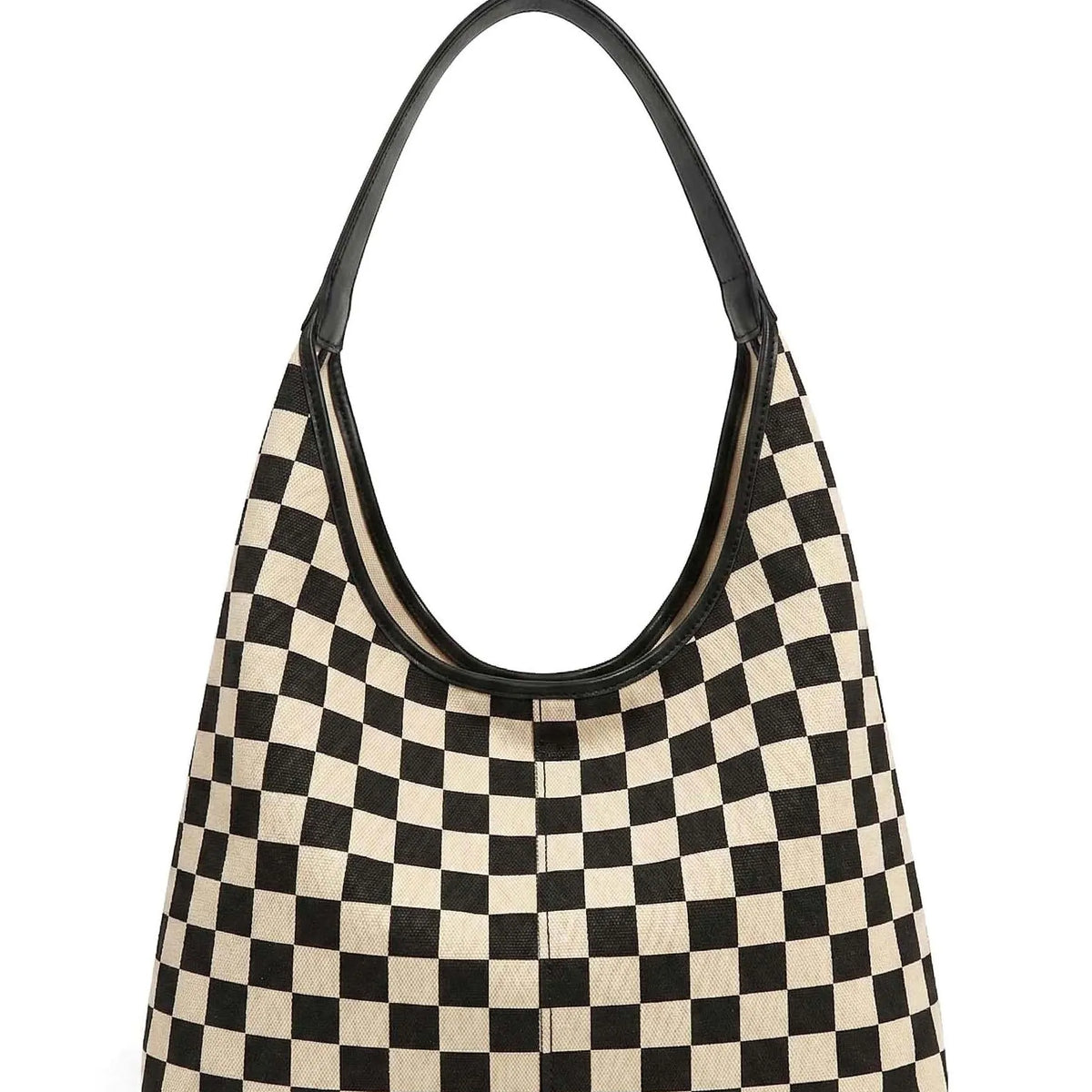 Metro Check Mixed Media Hobo Bag-Women's Accessories-Shop Z & Joxa