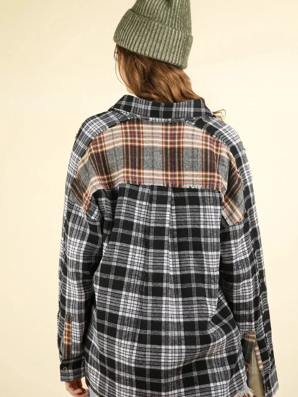 Midnight Plaid Raw-Edge Shacket by Very J-Shop Z & Joxa