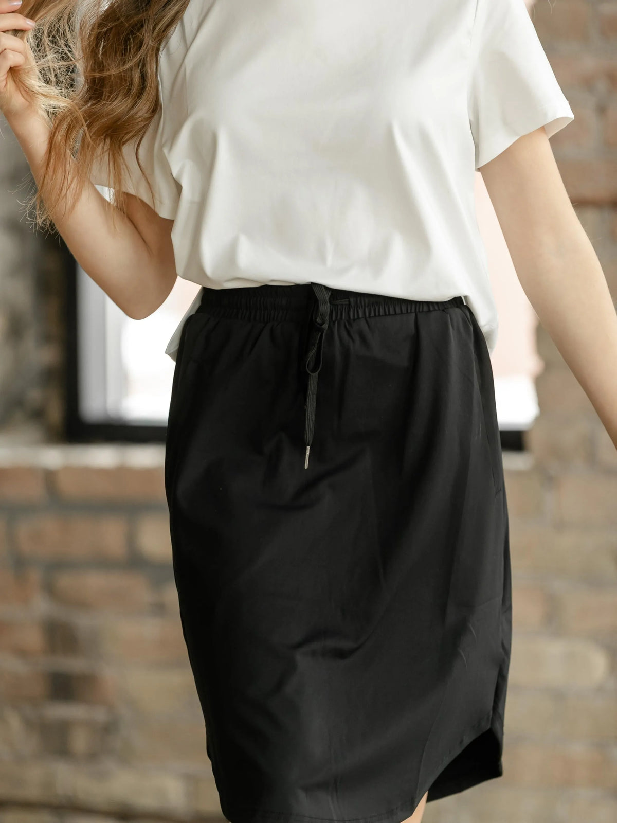 On the Move Kenedi Black Athletic Sport Skirt with Built in Shorts-Women's Skirts & Skorts-Shop Z & Joxa